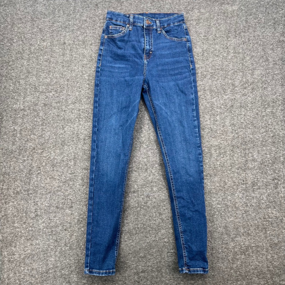 Topshop Moto Jamie High Waisted Skinny Jeans W28 L32 Medium Wash Blue Stretch